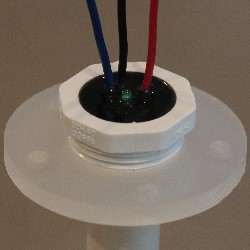 Typical sensor rod installed through the adapter.